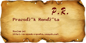 Prazsák Renáta névjegykártya