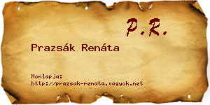 Prazsák Renáta névjegykártya